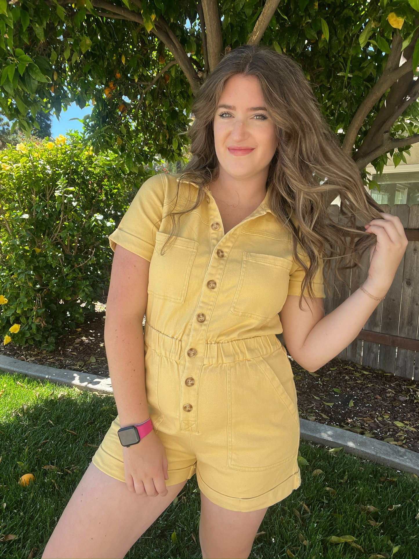 Sunflower Denim Romper