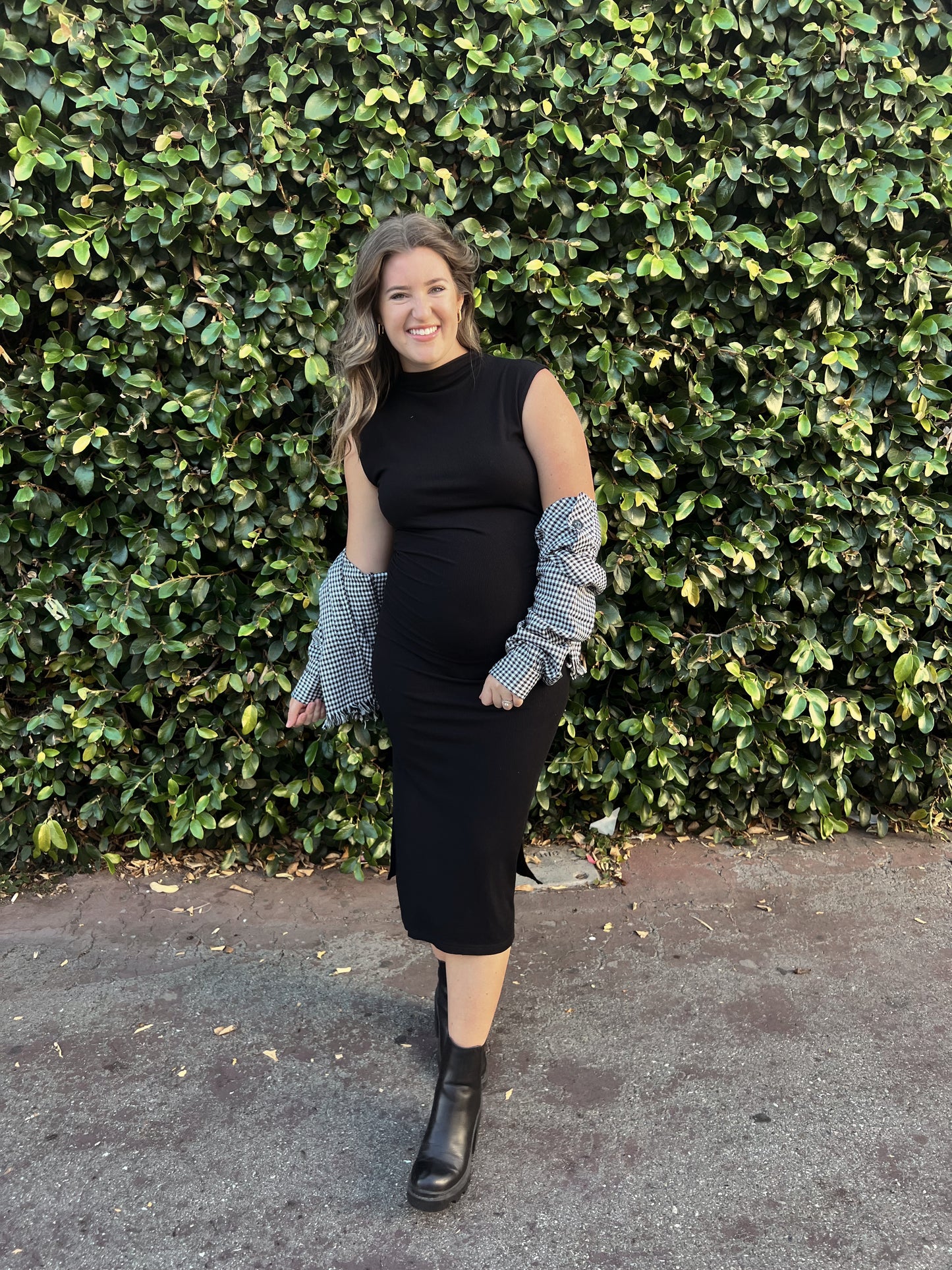 Meet Me Halfway Midi Dress- Black