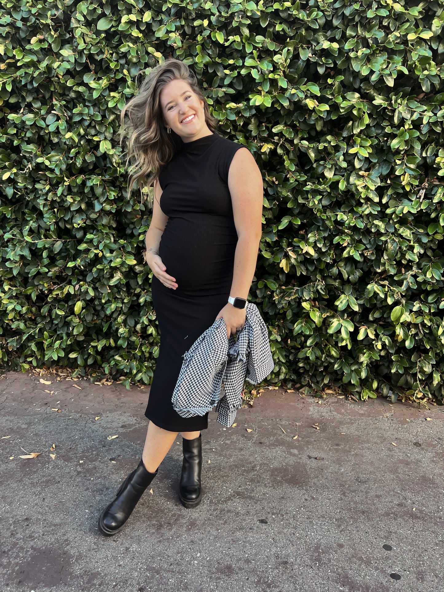 Meet Me Halfway Midi Dress- Black
