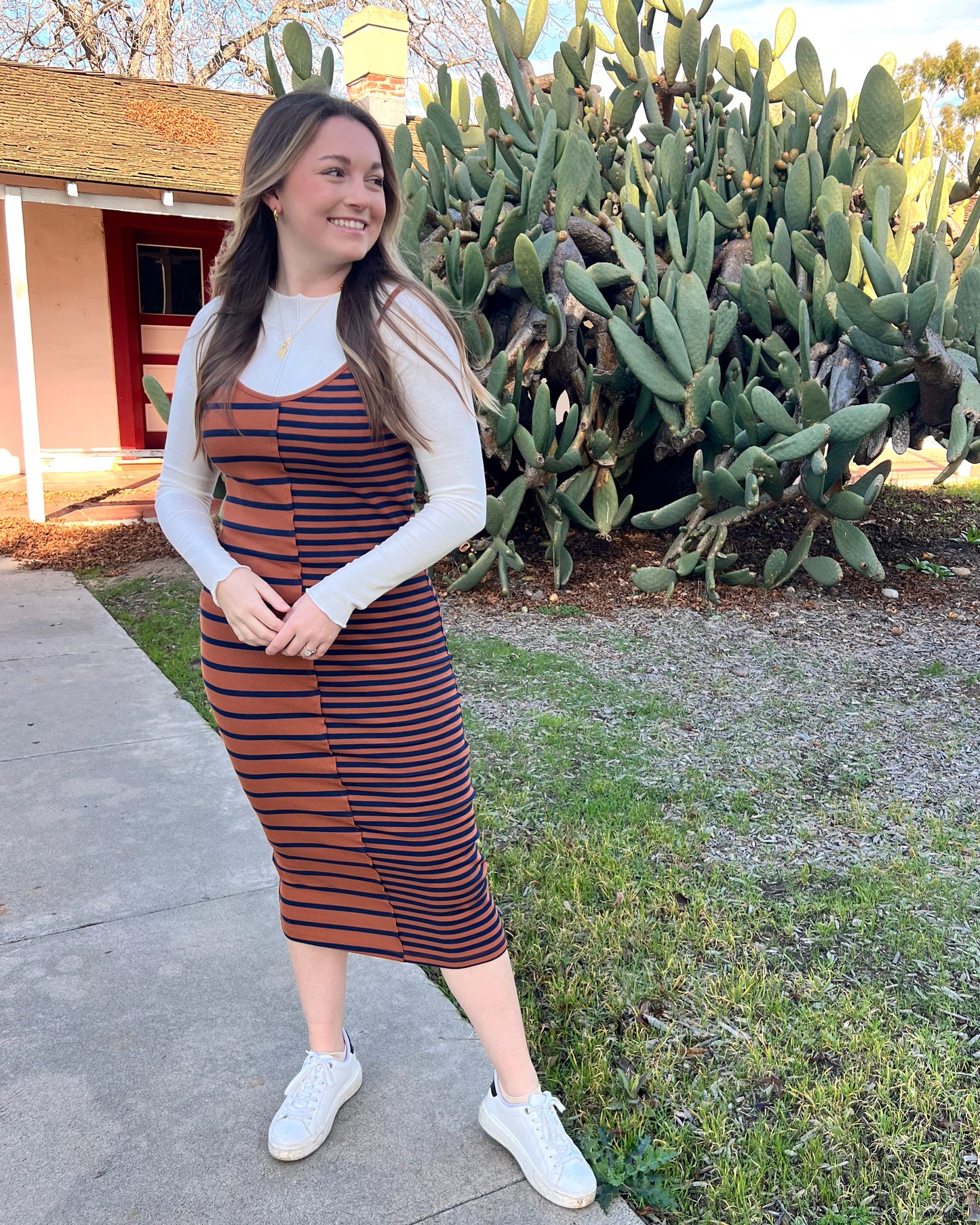 Two-Tone Striped Dress