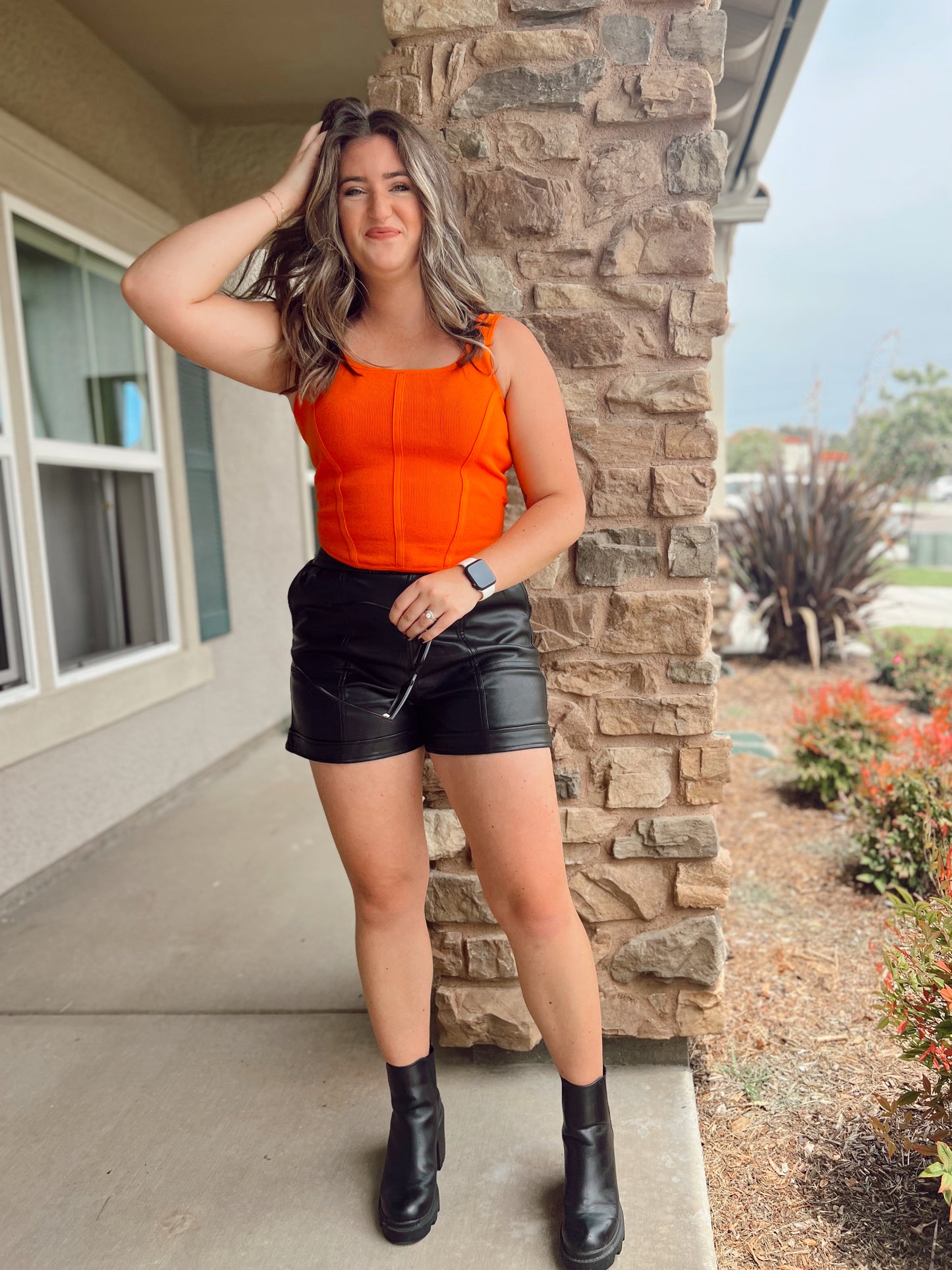 A New Day Top- Orange