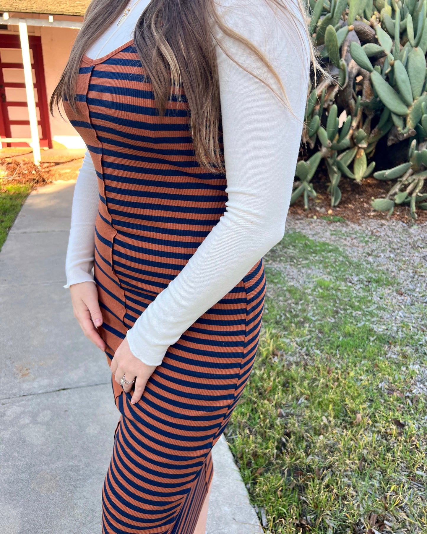 Two-Tone Striped Dress