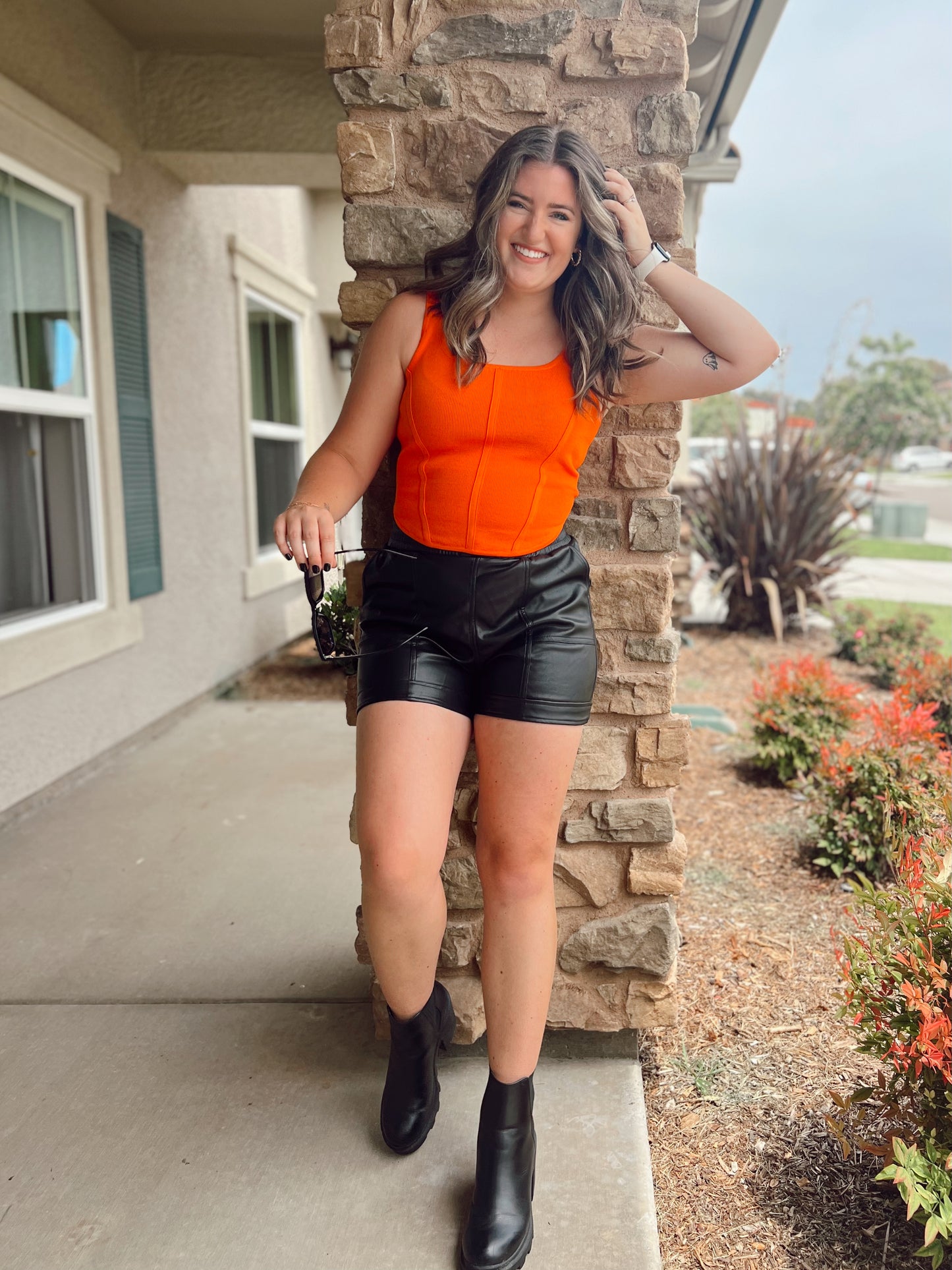 A New Day Top- Orange