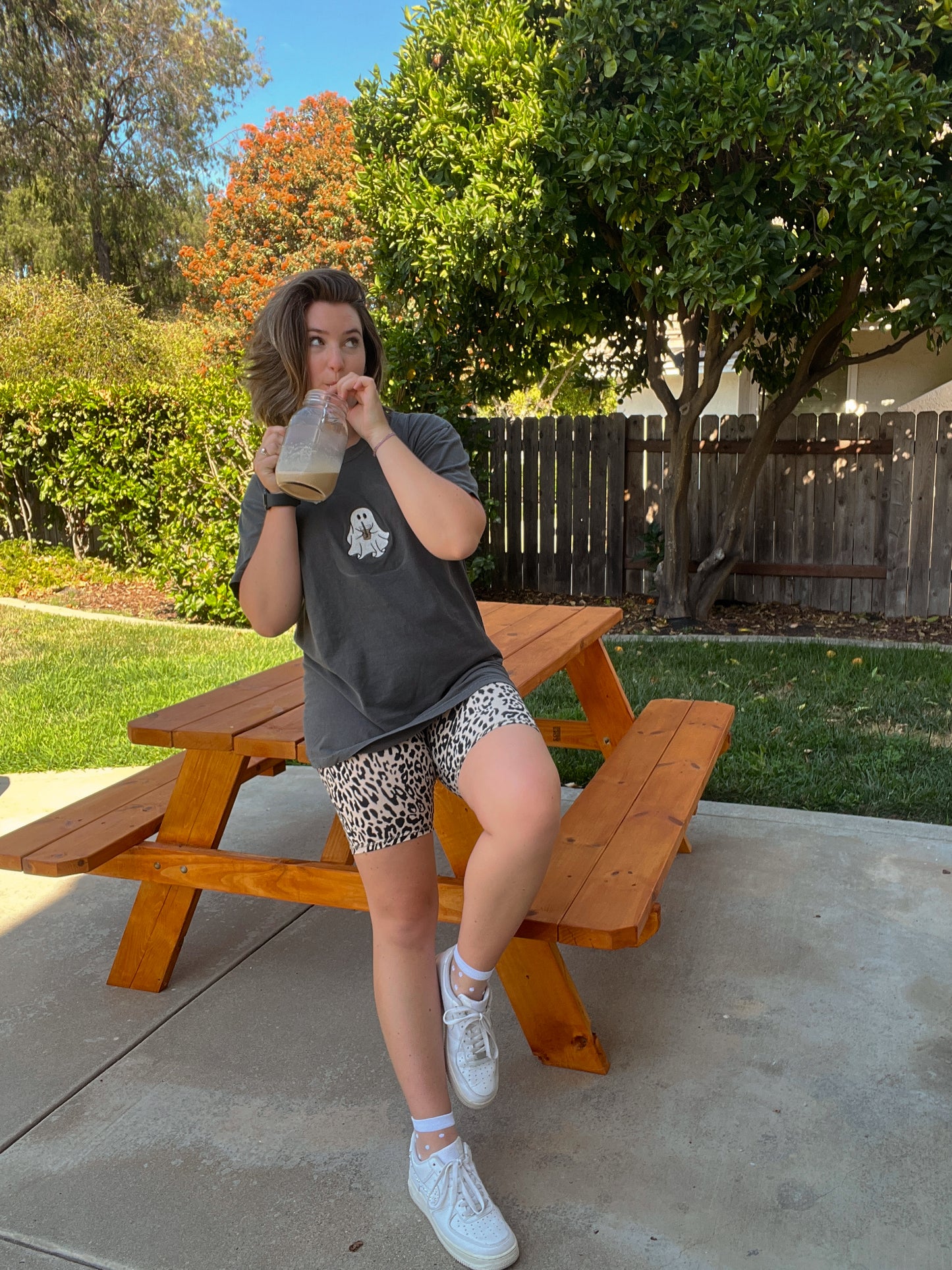 Cold Brew and Boo Embroidered T-Shirt