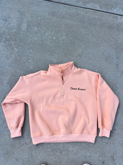 Don't Know, Don't Care Sweatshirt- Peach